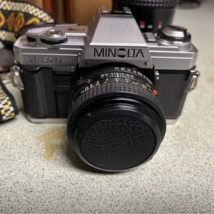 Great condition Minolta X-370 Film Camera With A Standard 50mm f/1.7 Lens